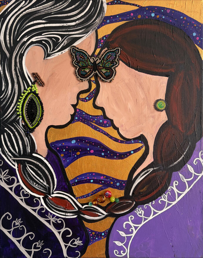 Healing Together Medium: Acrylic and Beadwork on Canvas Dimensions: 12 in x 16 in. Date: 2026
